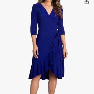 NEW - Kiyonna Navy Blue Wrap Dress - XL